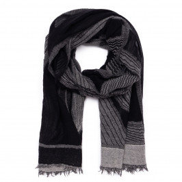 Salto Woven Merino Wool Scarf Black  - Plus Size Collection