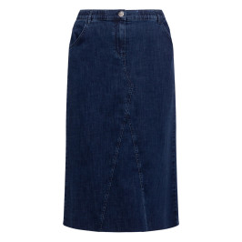 Samoon Denim Midi Skirt  - Plus Size Collection