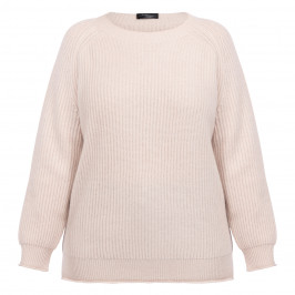 Sandra Portelli Ribbed Cashmere Sweater Oyster  - Plus Size Collection