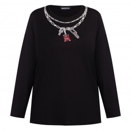 SeeYou Embellished Top Black   - Plus Size Collection