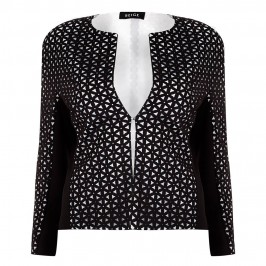BEIGE jersey laser cut JACKET - Plus Size Collection