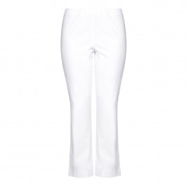 Sempre Piu  White Straight Leg TROUSERS - Plus Size Collection