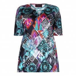 SEMPRE PIU multicolour Tunic with tassels - Plus Size Collection