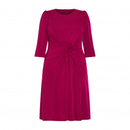 Tia Knot Waist Jersey Dress Magenta  - Plus Size Collection