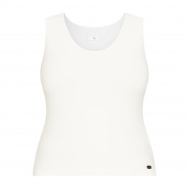 Tia Stretch Jersey Vest Top Cream  - Plus Size Collection