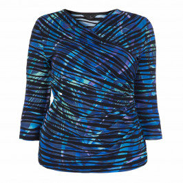 TIA CROSSOVER FRONT TEXTURED PRINT TOP - Plus Size Collection