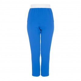 TIA BLUE TROUSER ELASTICATED WAIST SIDE-STRIPE - Plus Size Collection