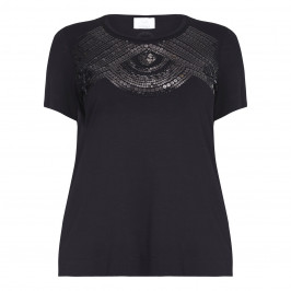 Marina Rinaldi black embellished T-SHIRT - Plus Size Collection