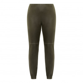 VERPASS ECO LEATHER STRETCH TROUSER GREEN - Plus Size Collection