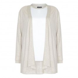 VERPASS TWINSET LINEN CARDI AND SATIN VEST