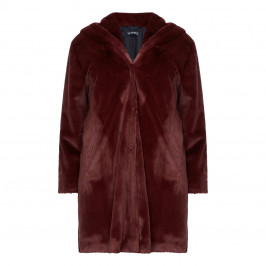 VERPASS FAUX FUR BORDEAUX COAT  - Plus Size Collection