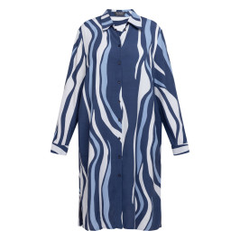 Verpass Wave Print Dress Blue  - Plus Size Collection