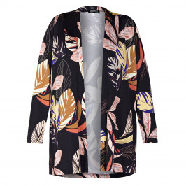 VERPASS LEAF PRINT JACKET BLACK - Plus Size Collection