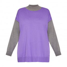 Verpass Knitted Tunic Purple and Grey  - Plus Size Collection