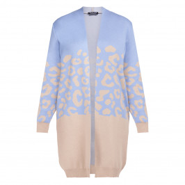 Verpass Leopard Print Cardigan Print Blue  - Plus Size Collection