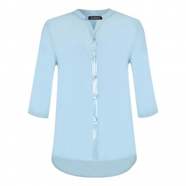 VERPASS baby blue SHIRT with sequin trim - Plus Size Collection