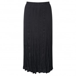 Beige crinkle chiffon maxi SKIRT in black - Plus Size Collection