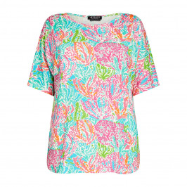 Verpass Abstract Coral Print Jersey T-Shirt  - Plus Size Collection