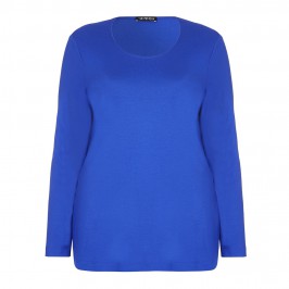 VERPASS ROYAL BLUE SCOOP NECK JERSEY TOP - Plus Size Collection