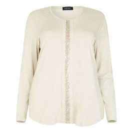 BEIGE LABEL JERSEY TOP WITH SEQUIN DETAIL - Plus Size Collection