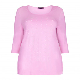 VERPASS pink jersey pearl stud TOP - Plus Size Collection