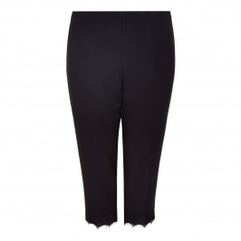 VERPASS BLACK LACE TRIM CROPPED TROUSERS - Plus Size Collection