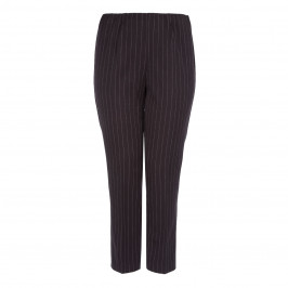 VERPASS BLACK PULL ON PINSTRIPE TROUSER - Plus Size Collection