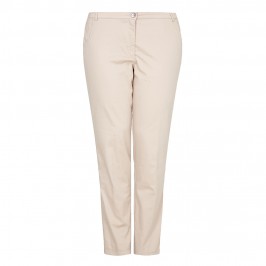 VERPASS beige straight leg stretch TROUSERS - Plus Size Collection