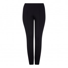 BEIGE BLACK NARROW LEG JERSEY TROUSERS - Plus Size Collection