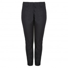 VERPASS BLACK NARROW LEG PULL ON COTTON STRETCH TROUSERS  - Plus Size Collection