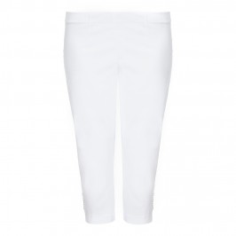 VERPASS white cropped TROUSERS with side embellishment - Plus Size Collection