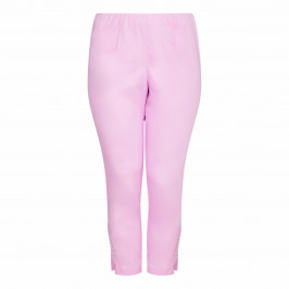 VERPASS pink cropped Trousers with pearl detailing - Plus Size Collection