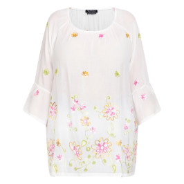 Verpass Floral Embroidered Tunic White  - Plus Size Collection