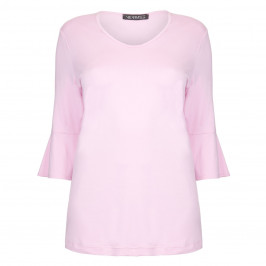 VERPASS PINK JERSEY TUNIC WITH TRUMPET SLEEVES  - Plus Size Collection