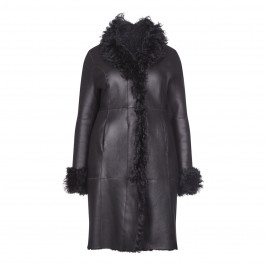 YOEK BLACK SHEARLING COAT - Plus Size Collection