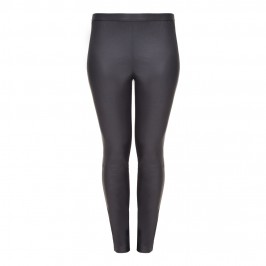 YOEK black stretch leather front LEGGINGs - Plus Size Collection