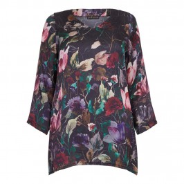 YOEK large floral print v-neck TUNIC - Plus Size Collection