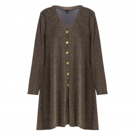 YOEK LUREX LONG CARDIGAN GOLD - Plus Size Collection