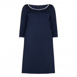 YOEK navy shift DRESS with white trim - Plus Size Collection