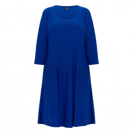 Yoek Stretch Jersey Dress Cobalt  - Plus Size Collection
