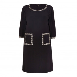 YOEK black shift DRESS with embellished pockets and neckline - Plus Size Collection