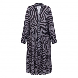 Yoek Zebra Print Dress Black and Grey - Plus Size Collection