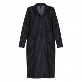 YOEK LONG PINSTRIPE JACKET BLACK - Plus Size Collection