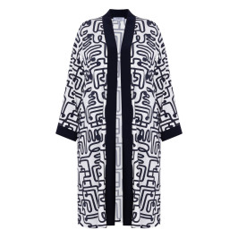 Yoek Jersey Kimono Navy  - Plus Size Collection