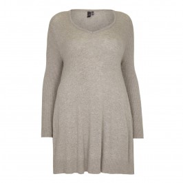 YOEK taupe fine knit Tunic - Plus Size Collection