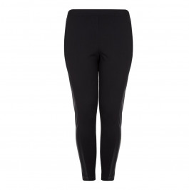 Yoek Black Leather Panel Legging - Plus Size Collection