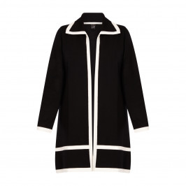 Yoek Long Cardigan Black and White - Plus Size Collection