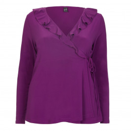 YOEK CROSSOVER RUFFLE TOP - Plus Size Collection