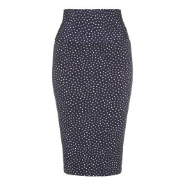 YOEK navy spot print jersey pencil SKIRT - Plus Size Collection