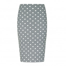 Yoek grey polka dot pencil SKIRT - Plus Size Collection